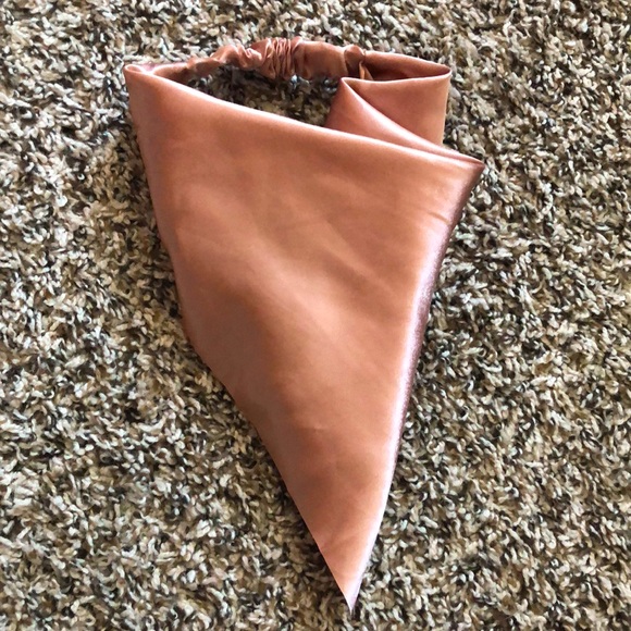 Pink Satin Bandana Rose Gold Headscarf Head Covering Hat Scarf Bonnet - Picture 2 of 6